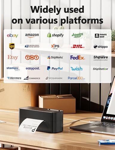 Phomemo 249Wifi Imprimante Thermique Bureau 4x6 - Imprimante Étiquettes Expédition Compatible Shopify Etsy Ebay FedEx UPS (Gris)